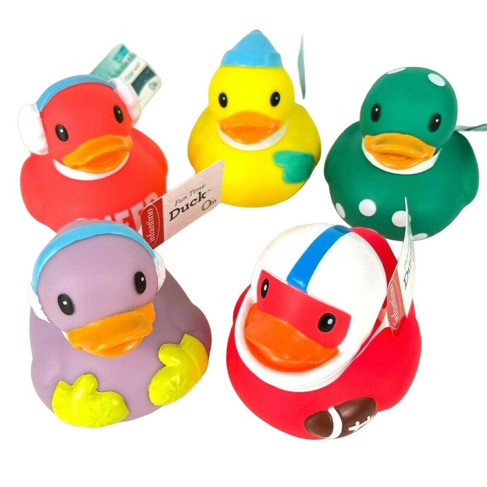NEW Infantino Fun Time Duck Bath Toys 5 Pack Age 0m+ Great for to Gift New w Tag